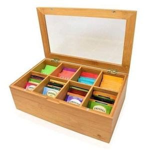 6 slot bamboo teabag/satchets organizer