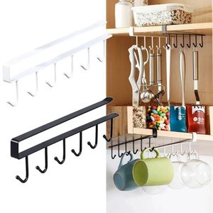 Iron 6 Hook Storage Shelf Wardrobe Cabinet 