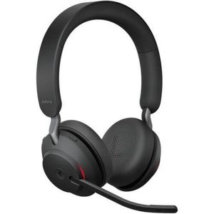 Jabra Evolve2 65 LINK380A MS Stereo Wireless On-Ear Headset with Bluetooth, Noise-Cancelling (Microsoft Teams certified)