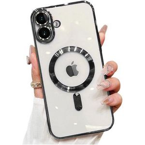 Apple iPhone 16 Plus MagSafe Case with Camera Lens Protector, Full Protection Clear Magnetic Case Compatible with MagSafe Elegant Anti-Scratch Phone Cover