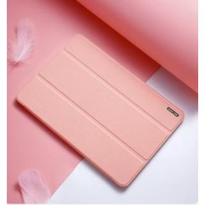 Dux Ducis Domo Series Case for Ipad Air 13 (2024) Leather Tri-Fold Flip Cover With Pencil Holder, Stand Function & Full Protection – Pink Peach