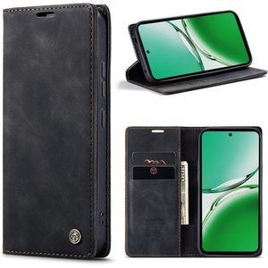 Caseme For Oppo Reno 12F PU Leather Wallet Case Flip Folio Stand View Shock-proof Book Matte PU Cover With Card/Cash Slots Kickstand Magnetic Closure