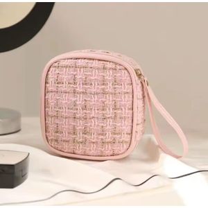 Tweed Sanitary pad pouch Tampon holder coin purse - Pink