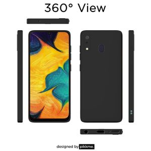 Soft Silicone Slim Fit Cover Anti-Scratch Shockproof Case for Samsung Galaxy A20 - Black