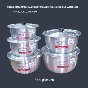 KING LION JAMBO CASSEROLE – 5PCS SET WITH LID 