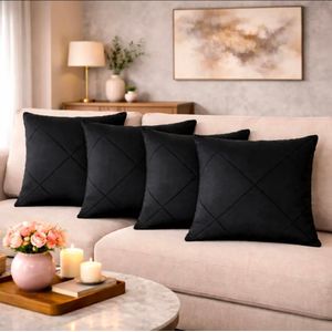 Elegant Velvet Throw Pillow Covers Only(4pcs) – 18x18 Inches(45 x 45 cm).