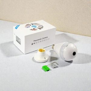 360 Degrees Rotation Panoramic 1080P Full HD WiFi Security Camera with Enhanced Video Quality Night Vision Activated Clear View Wifi Bulb Camera