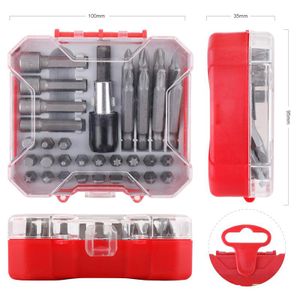 34-piece multi-purpose bit and socket set with transparent storage case