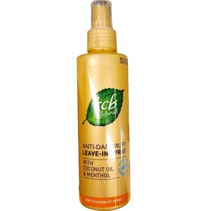 TCB Naturals ANTI-DANDRUFF LEAVE-IN Spray With COCONUT OIL & MENTHOL Healthy Hair & Scalp cf