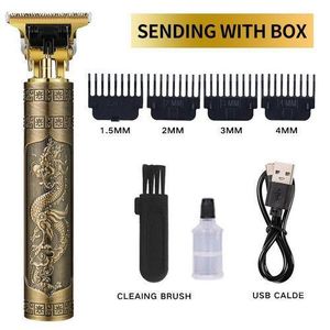 SUNDASELF  Metal Vintage Cordless Rechargeable Hair Clipper