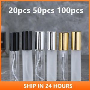 100pcs/lot 5ml Thin Glass Spray Bottle with Scale Empty Perfume Travel  Atomizer Cosmetic Container Sample Vials