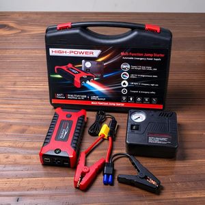Emergency Power Fast Charging Energy Efficient USB Output 12V 99800mAh Car Jump Starter with Air Compressor. 