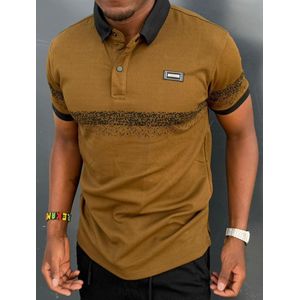 Men Plain Polo T-Shirt/Cotton T-Shirt-Brown