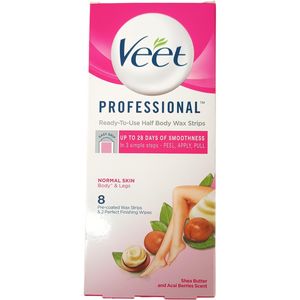 Veet Proffesional Ready To Use Half Body Wax Strips For Normal Skin Body & Legs nk