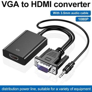 VGA to HDMI Converter Adapter Cable with Audio - Video Upscaler