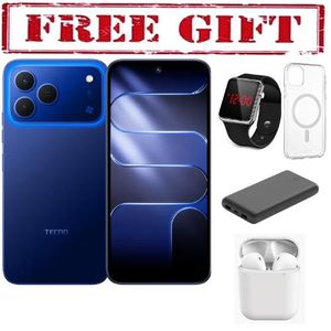 Tecno SPARK 50 4G 128GB ROM+ 8GB RAM 6.78" SCREEN 120Hz Refresh Rate 7000mAh Battery 50MP CAMERA ANDROID 16  COMES WITH FREE    LED WATCH , POWERBANK AND AIRPODS FOR YOU  blue