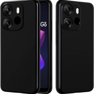 Soft Flexible Silicone Case for TECNO Pop 7, Shockproof Anti-Scratch Slim TPU Protective Back Cover (Black)