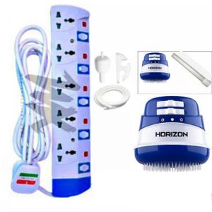 Power King HOME BEST 5 WAY POWER EXTENSION WITH LONG CABLE FOR ELECTRONIC DEVICES+ FREE HORIZON INSTANT HOT WATER SHOWER FOR FRESH AND SALTY WATER