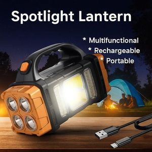 addigoes  Premium High Lumen LED Work Light, Torch, Solar Rechargeable, Waterproof Flashlight with Searchlight & Lantern Modes, Portable Outdoor Light (Yellow)