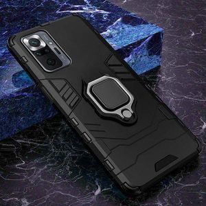 Black Armor Case Cover For Redmi Note 10 4G