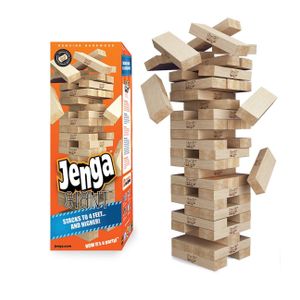 Wooden Number Block Stacking Game – 54 Pieces Natural Wood Educational Tower Game for Kids & Family