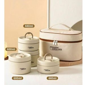 5-in-1 (4 dishes + thermal bag) Lunch Box Set Leakproof Food Container Portable Bento Lunch Box for School, Office & Travel