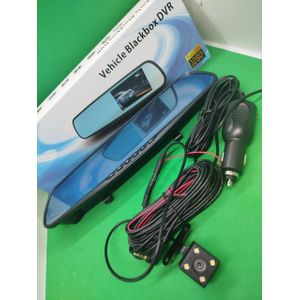 High-Definition 1080p Full HD Mirror Dash Camera with Dual Lenses, Motion Detection, and Parking Surveillance