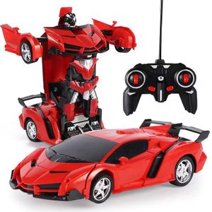 2 in 1 Electric RC Car Transformation Robots Deformation Car Remote Control Sports Deformation Car Robots Model Toy Vehicle Gift