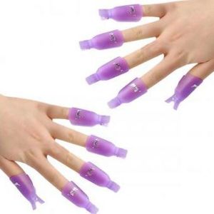 10 Pcs Reusable Gel Soak Off Caps/ Gel Polish Remover Clips Nail Art 