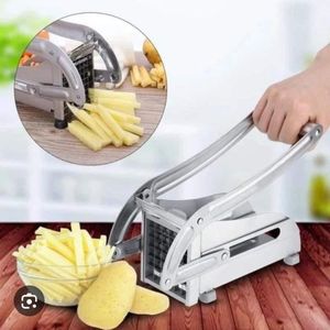 2-in-1 Heavy Gauge Potato Chipper & Chips Cutter - Professional Stainless Steel French Fry Slicer with 2 Blade Sizes