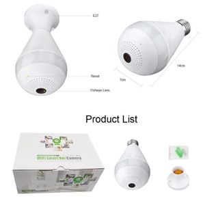 360 Degree Panoramic Smart WiFi Bulb Camera With Mobile App Control Motion Detection And Night Vision