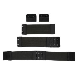 Fashion 5pcs Elastic Bra Strap Extension Bra Extenders 3x 3 Hook Black Black