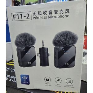 F11-2 3-in-1 Wireless Lavalier Microphone Omnidirectional Recording Mic for Smartphone Videos