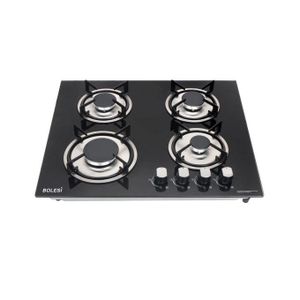 Bolesi Built In Table Top Cooker 4Gas In Built Cooker Burner Tampered Glass Top Cooker Automatic Ignition High Quality Black (Can Be Used As Inbuilt OR Table Top) 1Yr Warranty