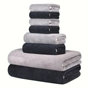 8-piece Quick-drying, highly absorbent, and lightweight bath towel set with multiple uses.