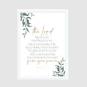 WaKi The Lord Bless You and Keep You 1 White Frame A5