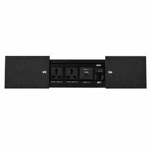 Multifunction Tabletop Slide Cover Socket – Black
