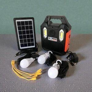 Dat 9028B Energy Saving Stable Performance Easy To Use Home Solar Lighting System kit With Mp3 PLayer, Bluetooth,FM Radio, 2 USB Phone Charging Ports,3W led bulbs & Led Torch