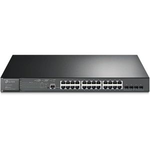 TP Link Omada TL-SG3428MP 28-Port Gigabit L2+ Managed PoE Switch, 24 PoE+ Ports (384W), 4 SFP Uplinks, Smart Cloud Control, High-Performance Rackmount Switch