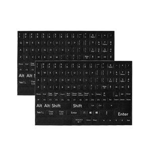 Bn English Keyboard Stickers for Laptop and Computer, Full Layout, Black Font on White Background and White Font on Black Background