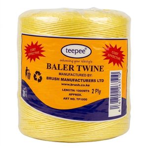 Teepee Heavy Duty 2-Ply Baler Twine, 1000 Meters - Agricultural/farm/hay bailing/Tying Rope-Yellow