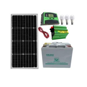 Solarmax 40W Monocrystalline solar panel +26Ah solar battery +300W solar inverter +10ah solar charge controller+3 Dc bulb +5m red,5m black cable