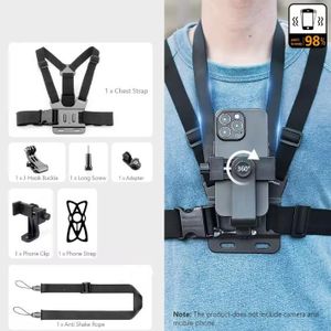 Adjustable Phone Clip Holder With Chest Strap Fixation Bracket for Sport Camera Mobile Phone Camera  Holder Accessory