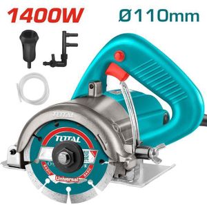 TOTAL Quality Marble Cutter, Wet Cutting Size 34mm, 1400W, Water Glass Tiles