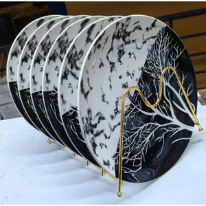 6PC Elegant Ceramic Plates – Stylish Dinnerware Set for Home & Dining