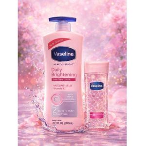 Vaseline Daily Brightening Even Tone Lotion 725ML + Intensive Care Vitamin B3 Body Oil 200ML