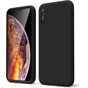 Soft Silicone Slim Fit Cover Anti-Scratch Shockproof Case for Apple iPhone X - Black