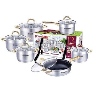 Bohminox 12pcs Stainless Steel Heavy Nonstick Cookware Set - BOMINOX