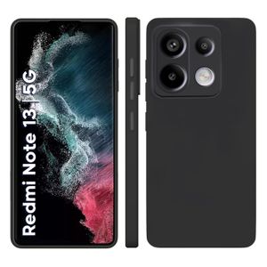Soft Flexible Silicone Case for Xiaomi Redmi Note 13, Shockproof Anti-Scratch Slim TPU Protective Back Cover (Black)