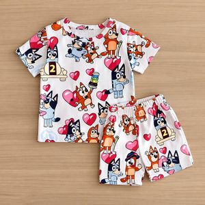 2 years old short-sleeved set with pet pattern